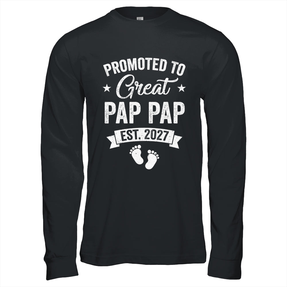 Promoted To Great Pap Pap Est 2027 Pregnancy Announcement Shirt & Hoodie | siriusteestore