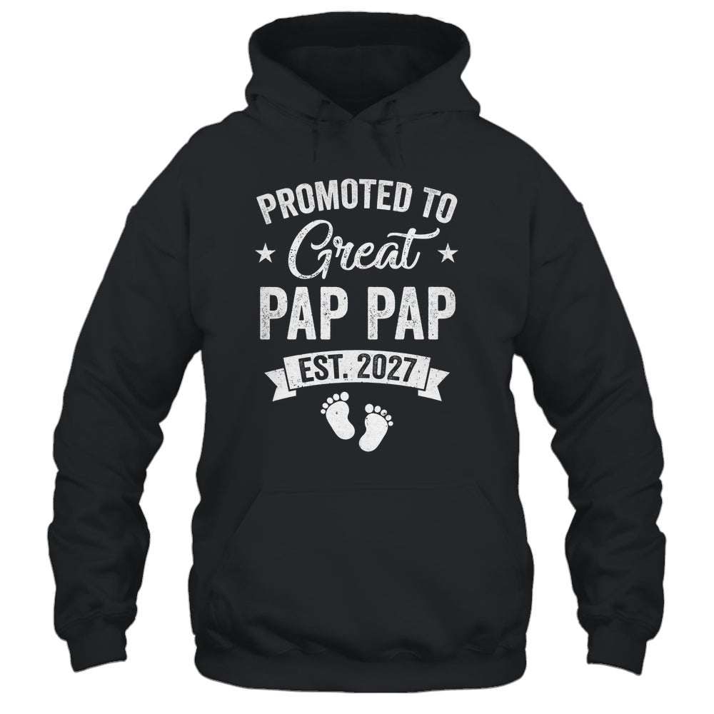 Promoted To Great Pap Pap Est 2027 Pregnancy Announcement Shirt & Hoodie | siriusteestore