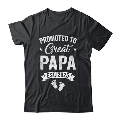 Promoted To Great Papa Est 2025 Pregnancy Announcement Shirt & Hoodie | siriusteestore