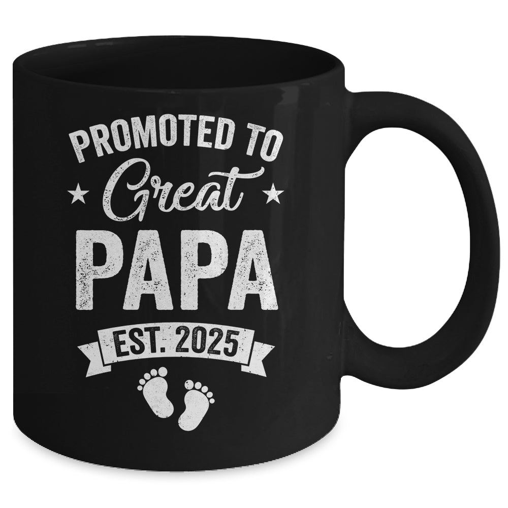 Promoted To Great Papa Est 2025 Pregnancy Announcement Mug | siriusteestore