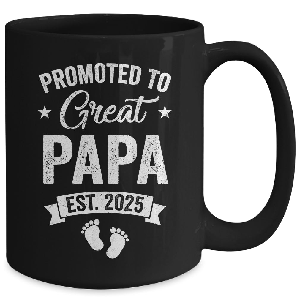 Promoted To Great Papa Est 2025 Pregnancy Announcement Mug | siriusteestore