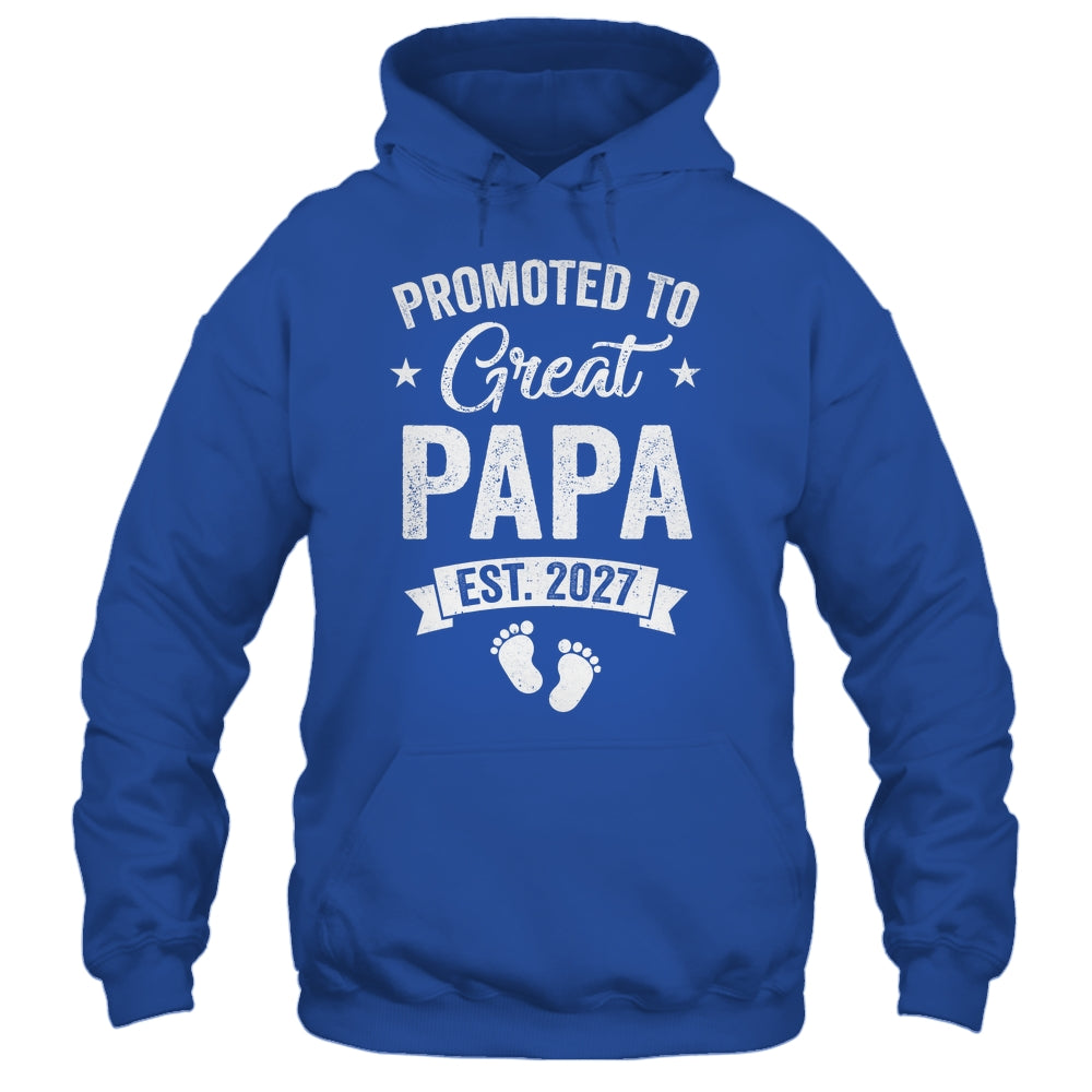Promoted To Great Papa Est 2027 Pregnancy Announcement Shirt & Hoodie | siriusteestore