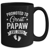 Promoted To Great Papaw Est 2025 Pregnancy Announcement Mug | siriusteestore