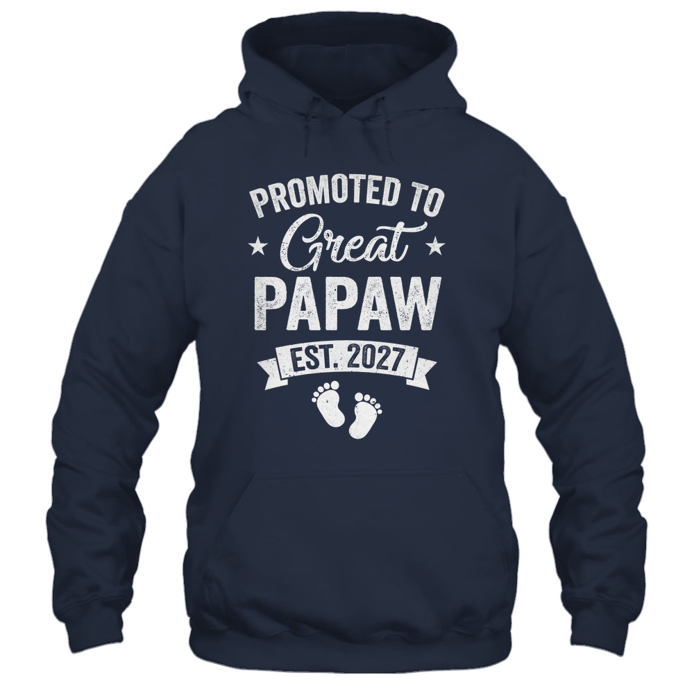 Promoted To Great Papaw Est 2027 Pregnancy Announcement Shirt & Hoodie | siriusteestore