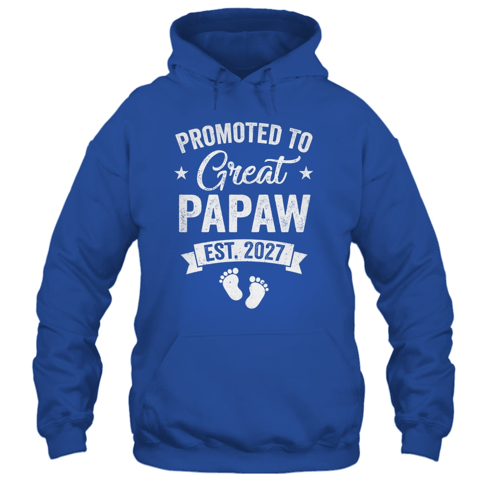 Promoted To Great Papaw Est 2027 Pregnancy Announcement Shirt & Hoodie | siriusteestore