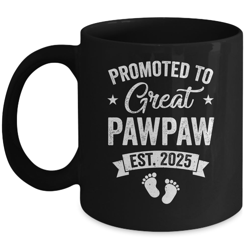 Promoted To Great Pawpaw Est 2025 Pregnancy Announcement Mug | siriusteestore