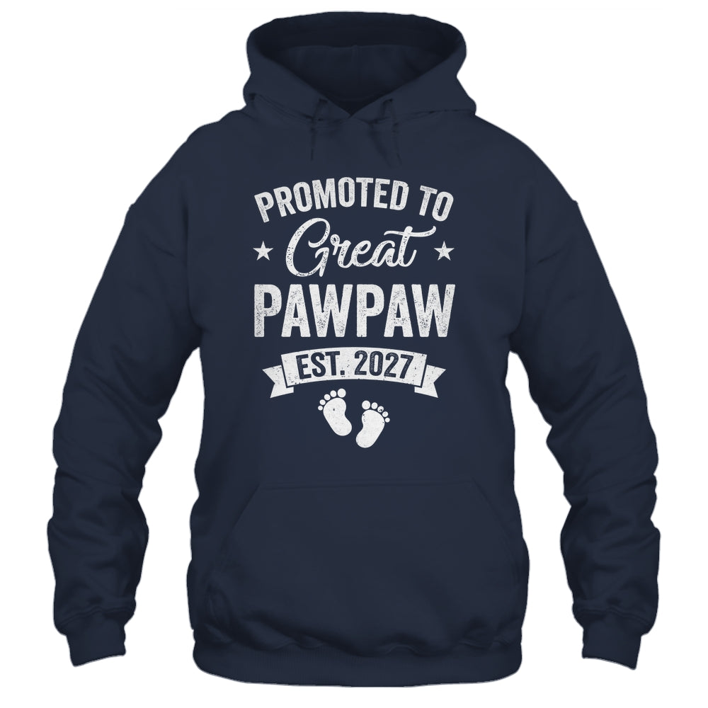Promoted To Great Pawpaw Est 2027 Pregnancy Announcement Shirt & Hoodie | siriusteestore