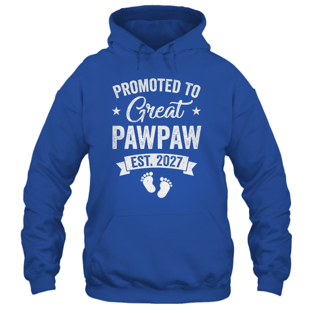 Promoted To Great Pawpaw Est 2027 Pregnancy Announcement Shirt & Hoodie | siriusteestore