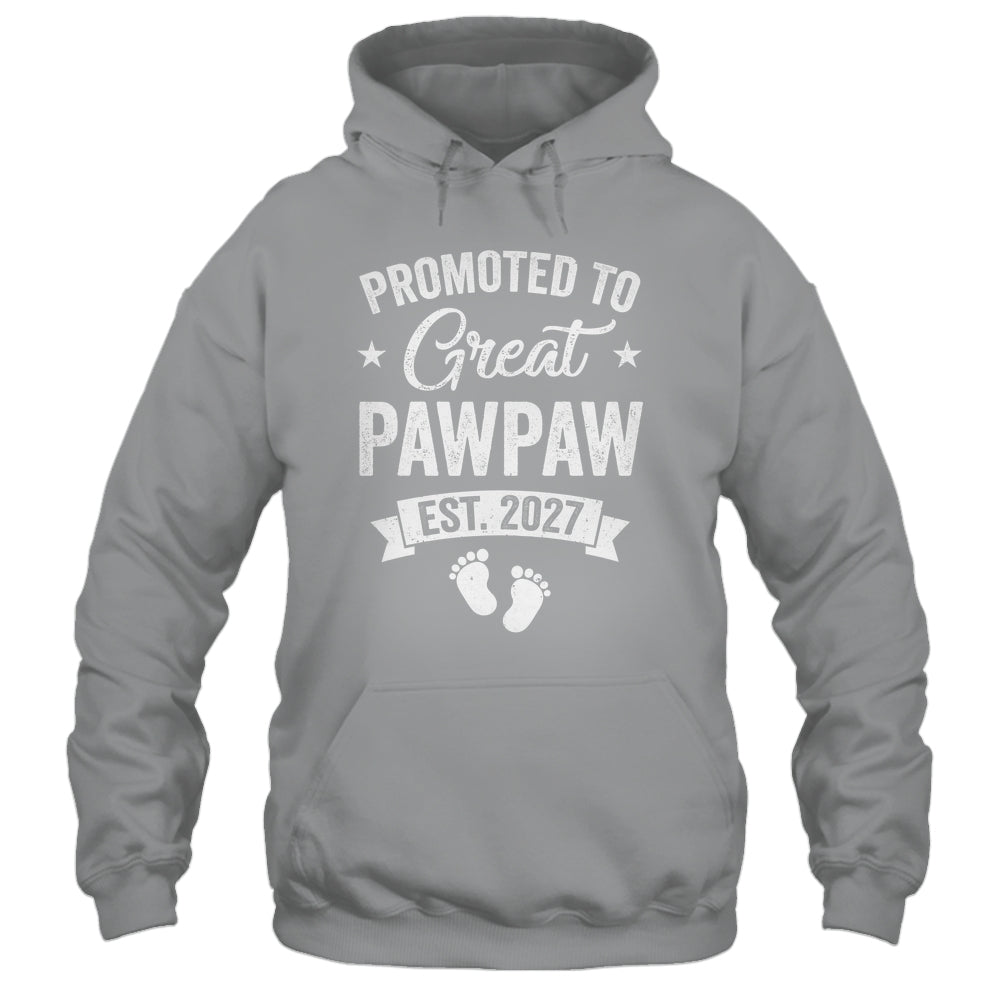Promoted To Great Pawpaw Est 2027 Pregnancy Announcement Shirt & Hoodie | siriusteestore