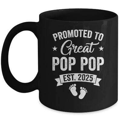 Promoted To Great Pop Pop Est 2025 Pregnancy Announcement Mug | siriusteestore