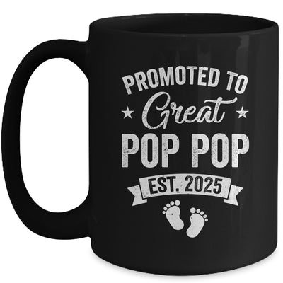Promoted To Great Pop Pop Est 2025 Pregnancy Announcement Mug | siriusteestore