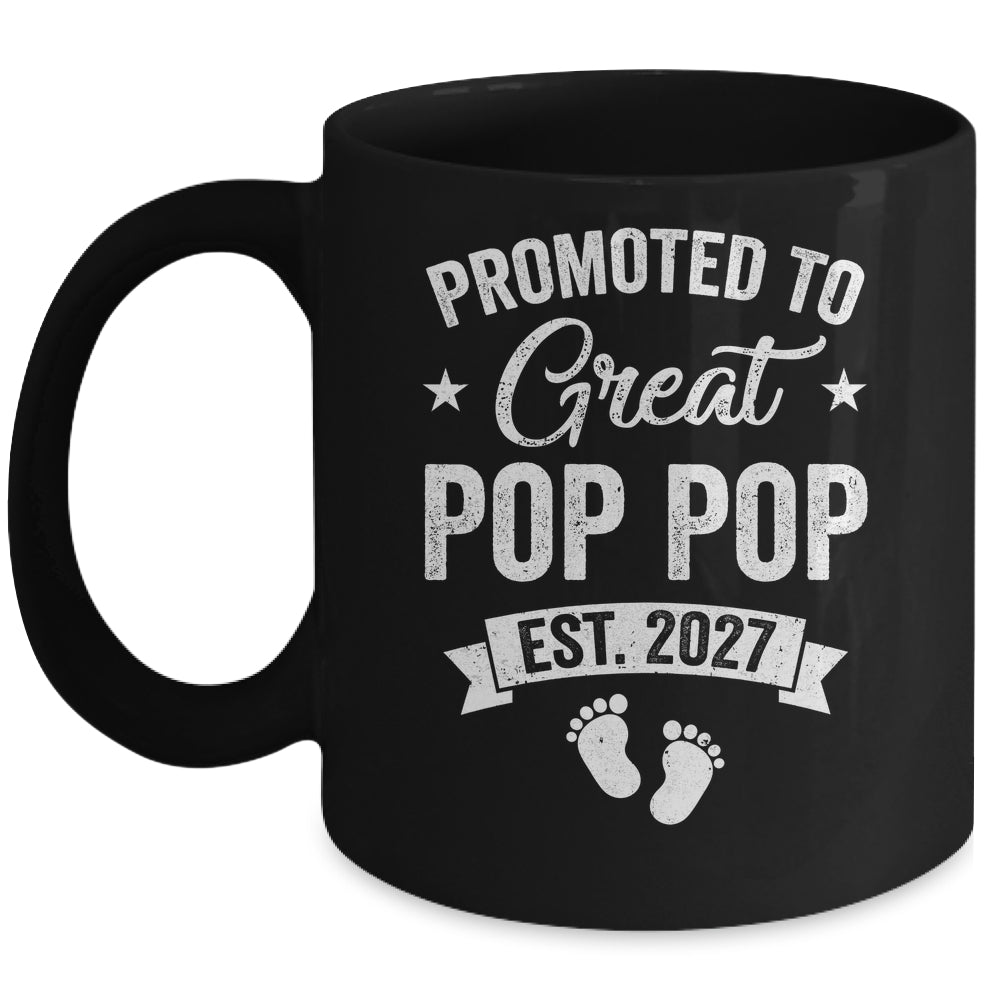 Promoted To Great Pop Pop Est 2027 Pregnancy Announcement Mug | siriusteestore