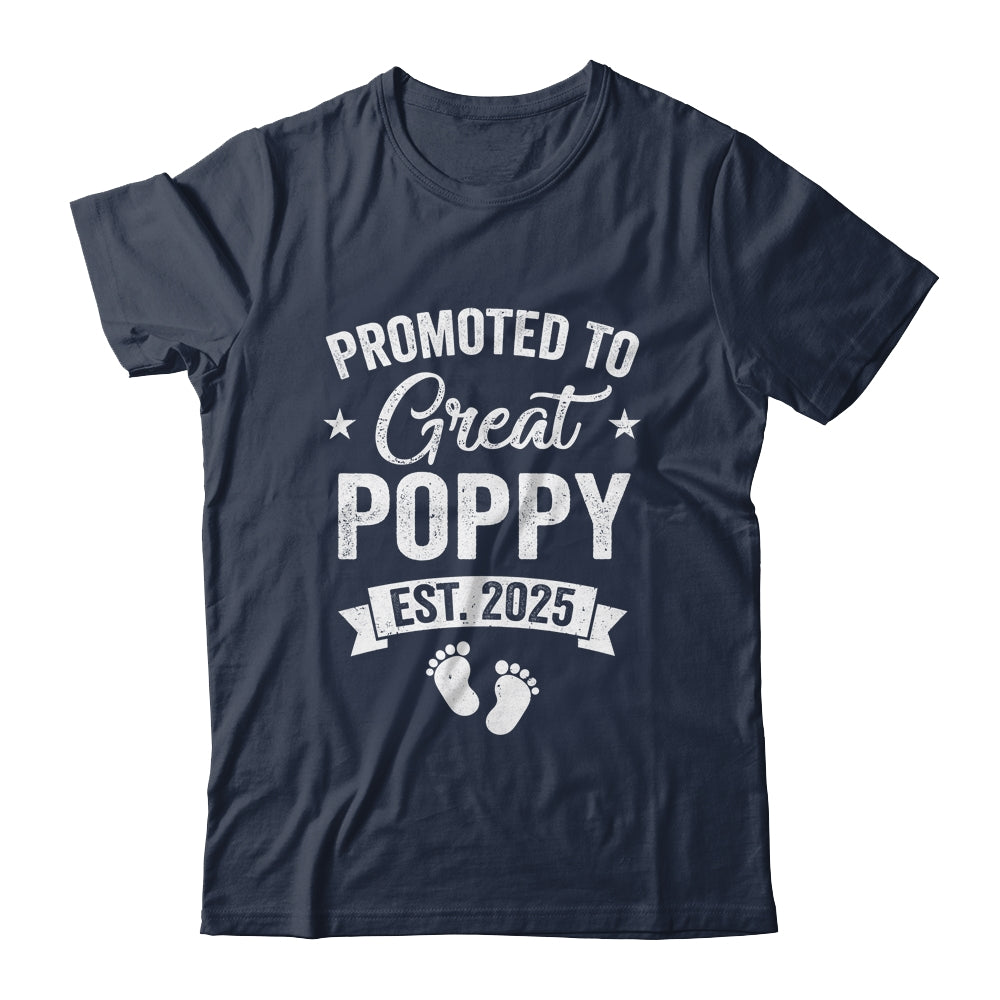 Promoted To Great Poppy Est 2025 Pregnancy Announcement Shirt & Hoodie | siriusteestore