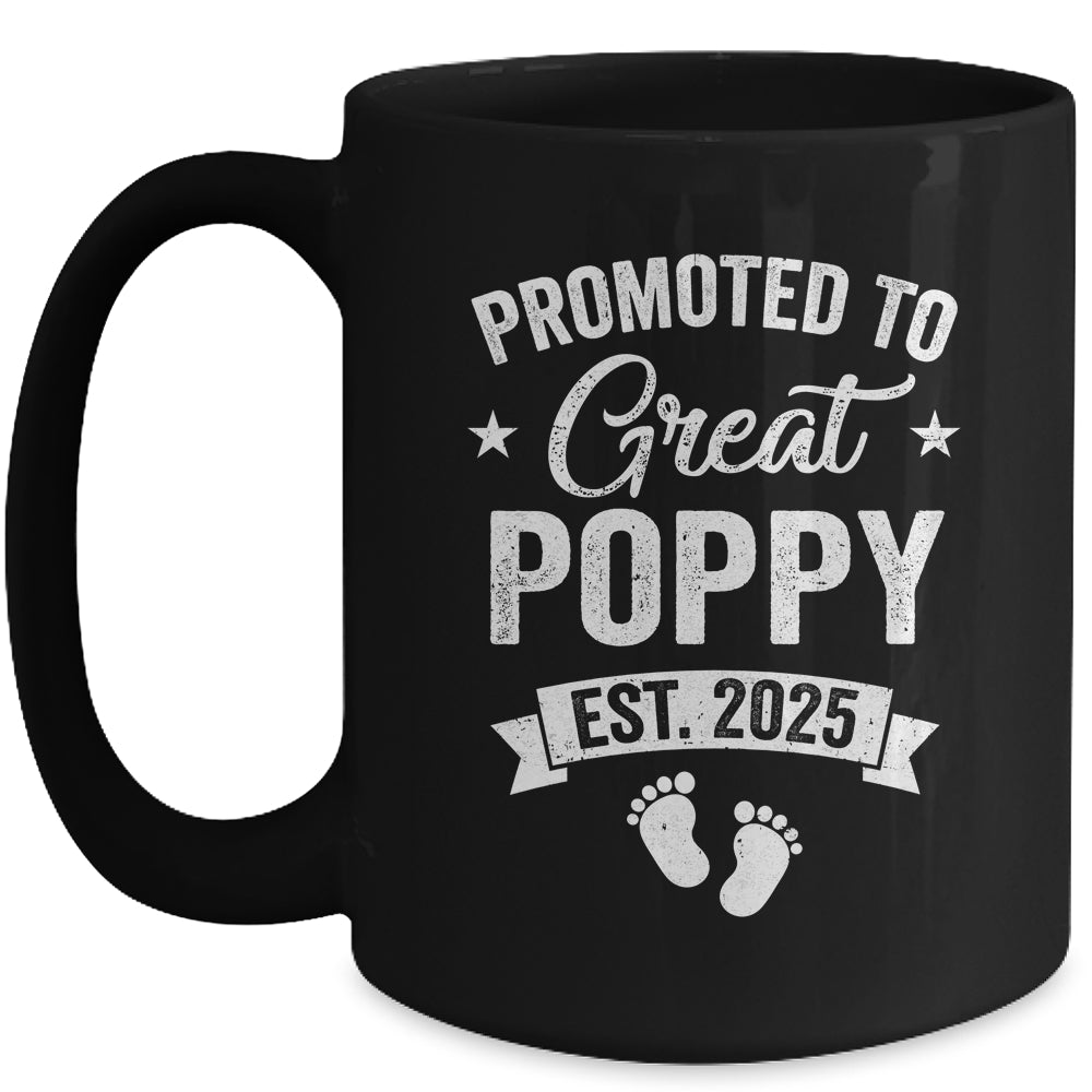 Promoted To Great Poppy Est 2025 Pregnancy Announcement Mug | siriusteestore