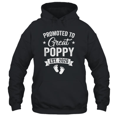 Promoted To Great Poppy Est 2026 Pregnancy Announcement Shirt & Hoodie | siriusteestore