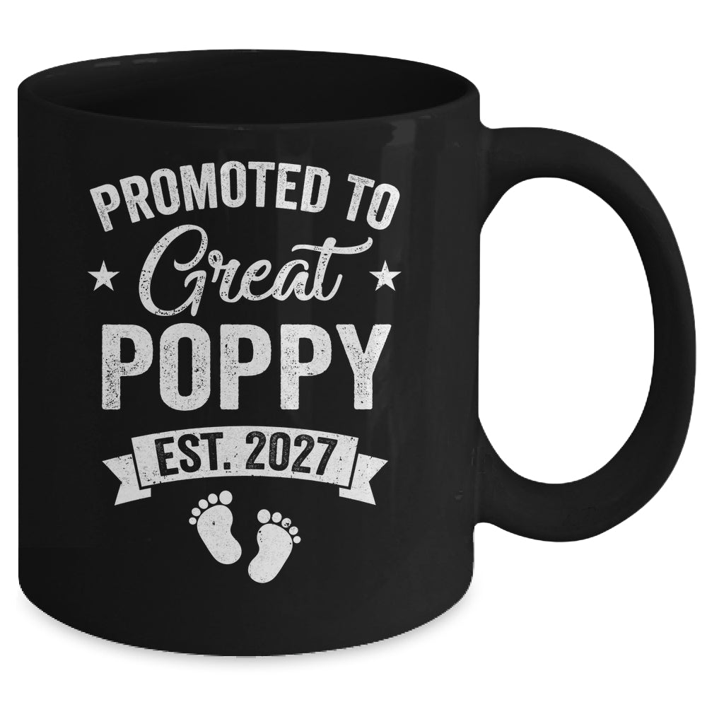 Promoted To Great Poppy Est 2027 Pregnancy Announcement Mug | siriusteestore
