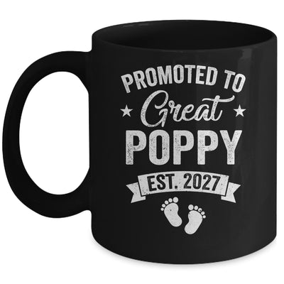Promoted To Great Poppy Est 2027 Pregnancy Announcement Mug | siriusteestore