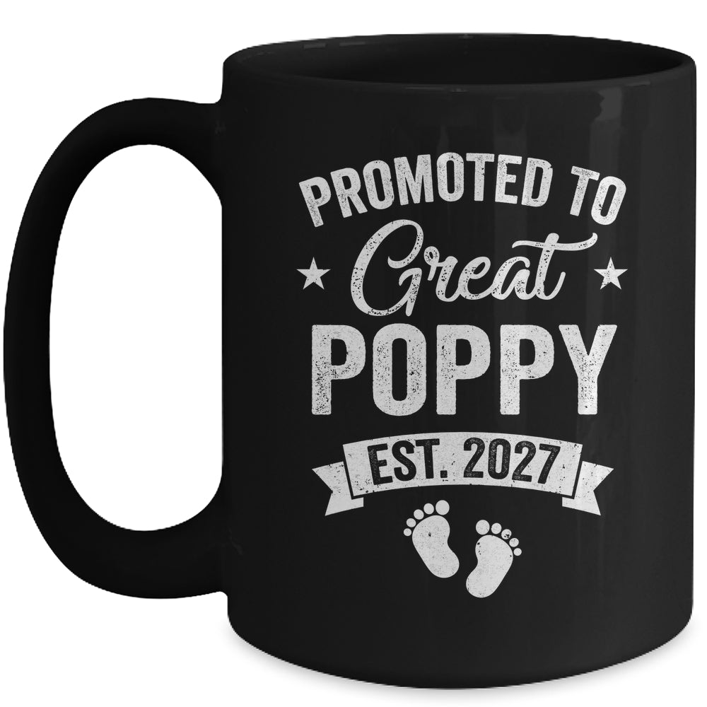 Promoted To Great Poppy Est 2027 Pregnancy Announcement Mug | siriusteestore