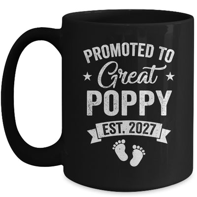 Promoted To Great Poppy Est 2027 Pregnancy Announcement Mug | siriusteestore