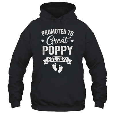 Promoted To Great Poppy Est 2027 Pregnancy Announcement Shirt & Hoodie | siriusteestore