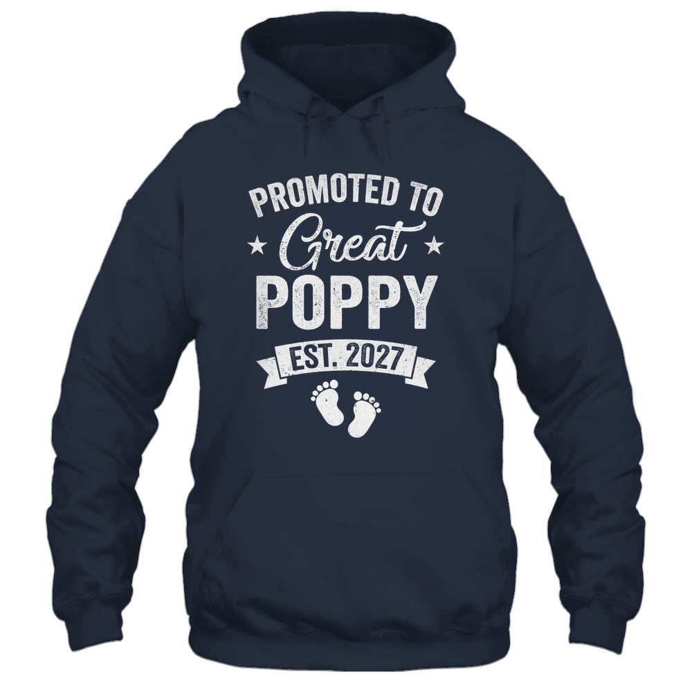 Promoted To Great Poppy Est 2027 Pregnancy Announcement Shirt & Hoodie | siriusteestore