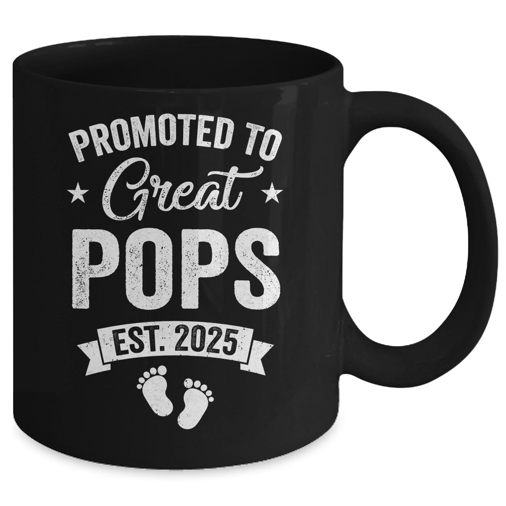 Promoted To Great Pops Est 2025 Pregnancy Announcement Mug | siriusteestore