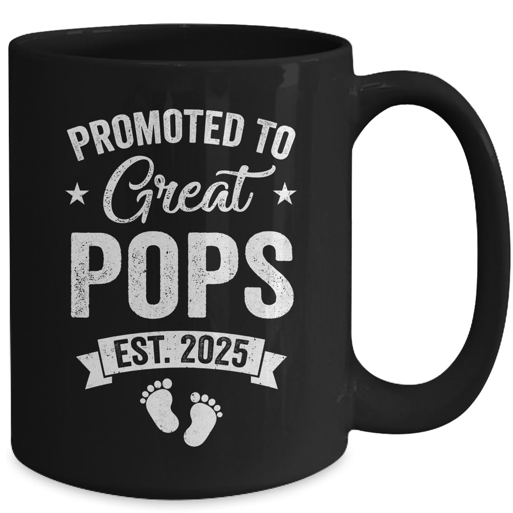 Promoted To Great Pops Est 2025 Pregnancy Announcement Mug | siriusteestore