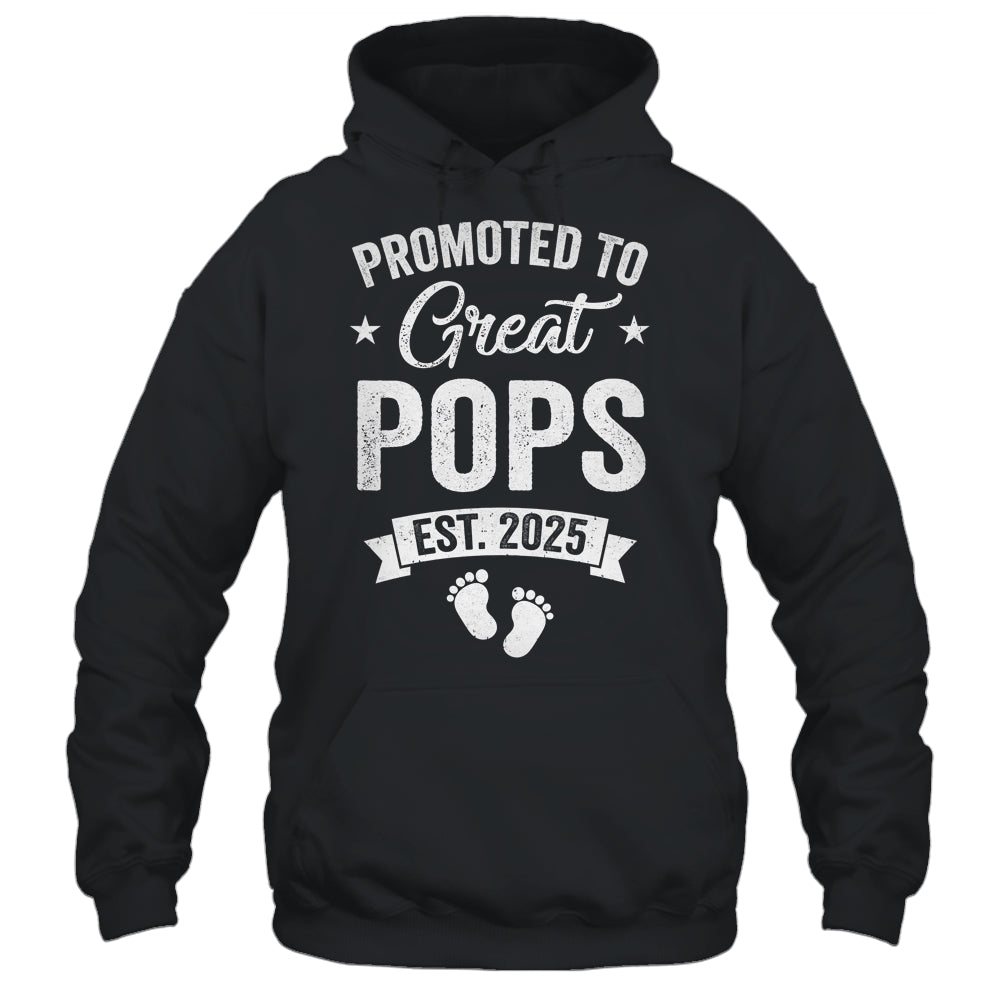 Promoted To Great Pops Est 2025 Pregnancy Announcement Shirt & Hoodie | siriusteestore