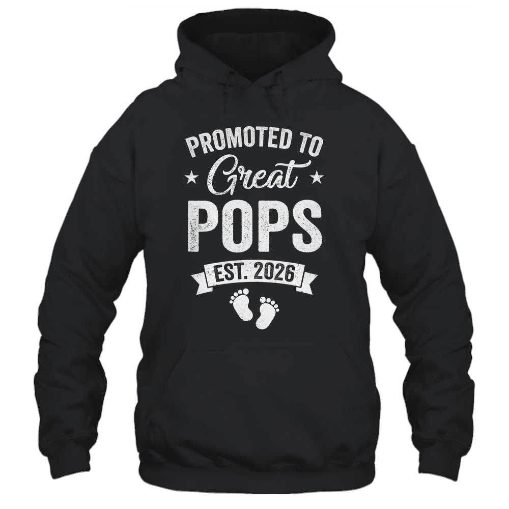 Promoted To Great Pops Est 2026 Pregnancy Announcement Shirt & Hoodie | siriusteestore