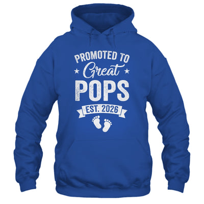 Promoted To Great Pops Est 2026 Pregnancy Announcement Shirt & Hoodie | siriusteestore