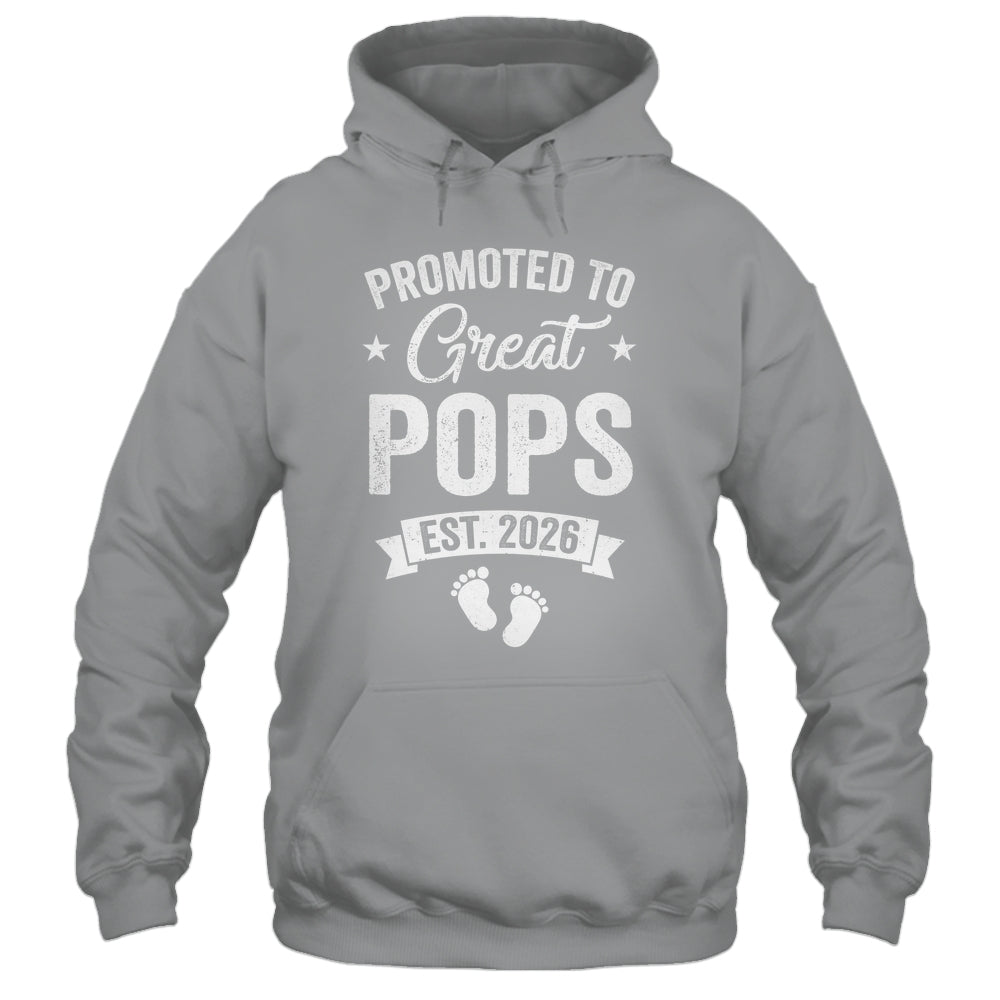 Promoted To Great Pops Est 2026 Pregnancy Announcement Shirt & Hoodie | siriusteestore