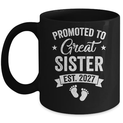 Promoted To Great Sister Est 2027 Pregnancy Announcement Mug | siriusteestore