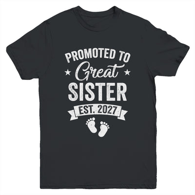 Promoted To Great Sister Est 2027 Pregnancy Announcement Youth Shirt | siriusteestore