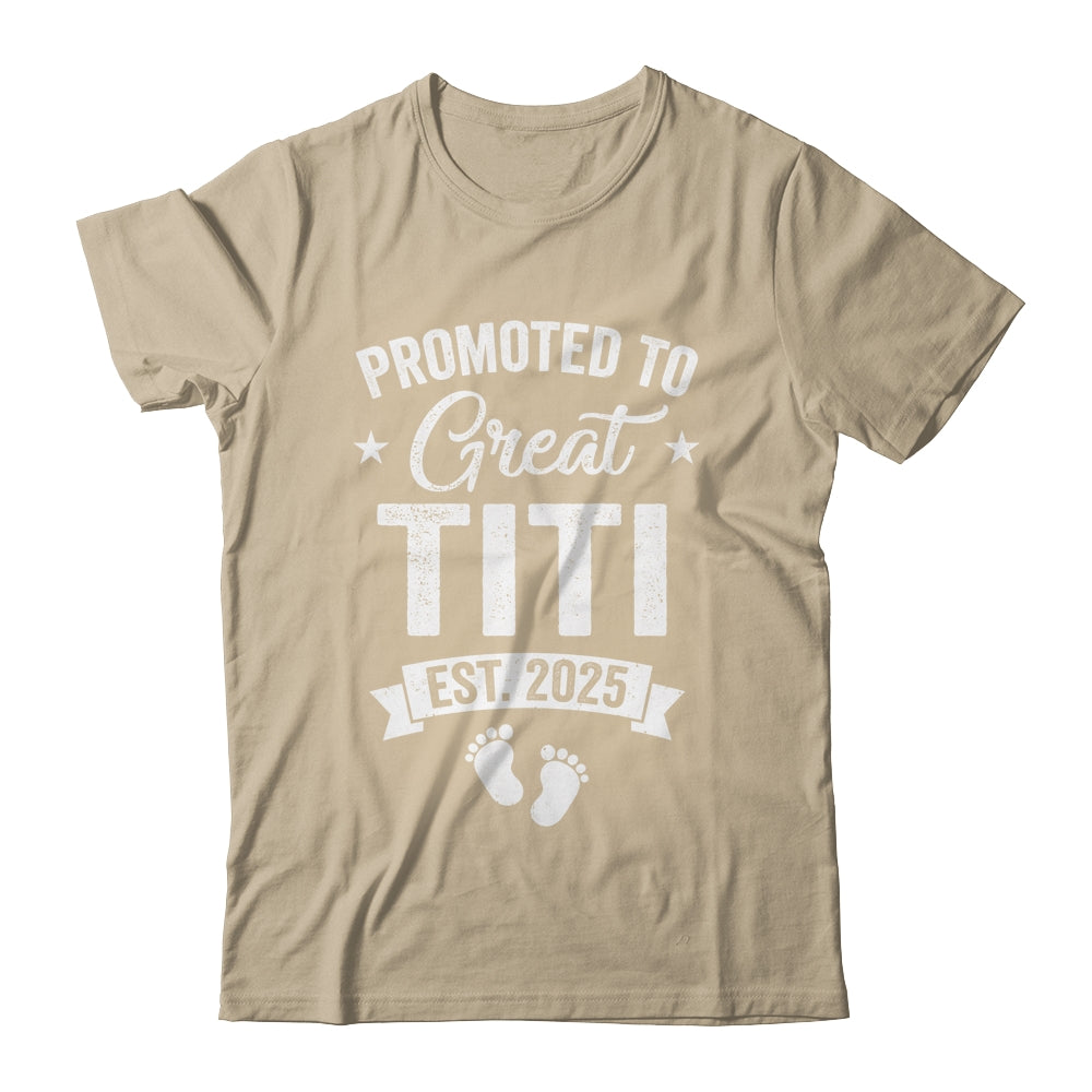 Promoted To Great Titi Est 2025 Pregnancy Announcement Shirt & Tank Top | siriusteestore