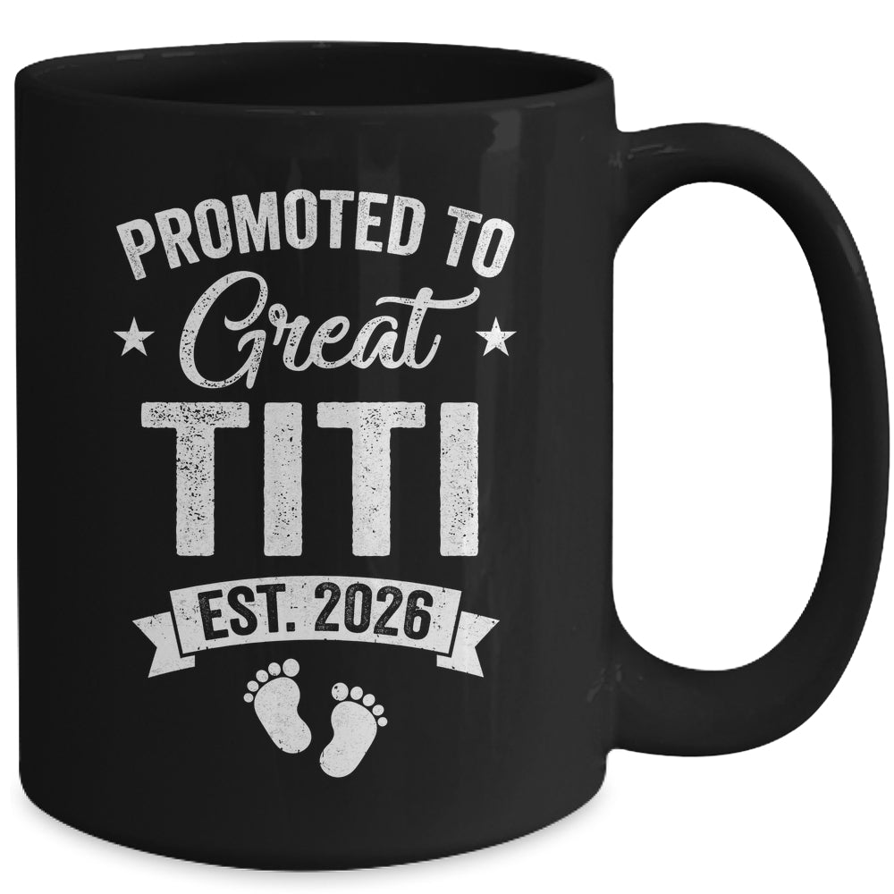 Promoted To Great Titi Est 2026 Pregnancy Announcement Mug | siriusteestore
