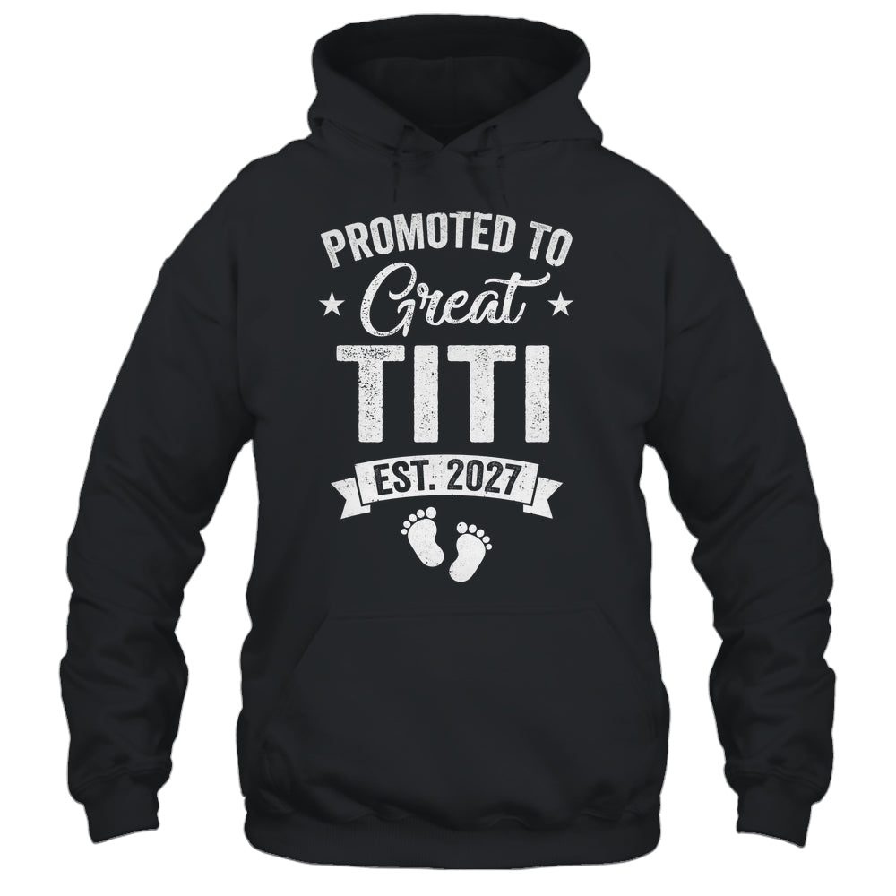 Promoted To Great Titi Est 2027 Pregnancy Announcement Shirt & Tank Top | siriusteestore