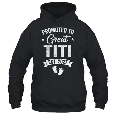 Promoted To Great Titi Est 2027 Pregnancy Announcement Shirt & Tank Top | siriusteestore