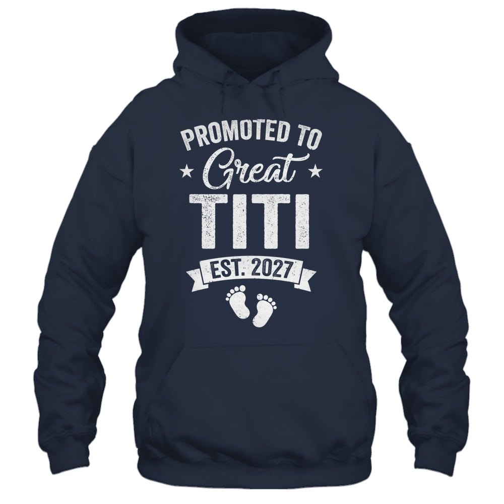Promoted To Great Titi Est 2027 Pregnancy Announcement Shirt & Tank Top | siriusteestore