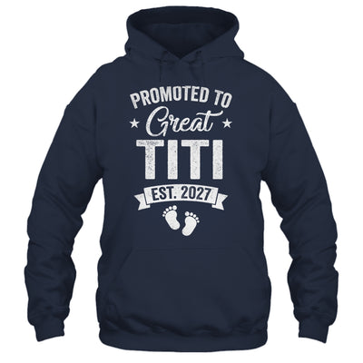 Promoted To Great Titi Est 2027 Pregnancy Announcement Shirt & Tank Top | siriusteestore