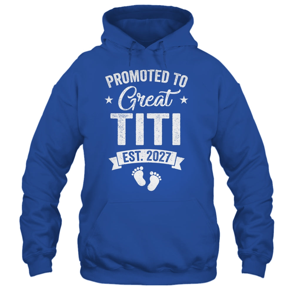 Promoted To Great Titi Est 2027 Pregnancy Announcement Shirt & Tank Top | siriusteestore