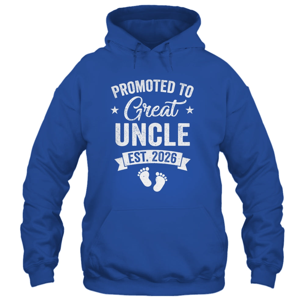 Promoted To Great Uncle Est 2026 Pregnancy Announcement Shirt & Hoodie | siriusteestore