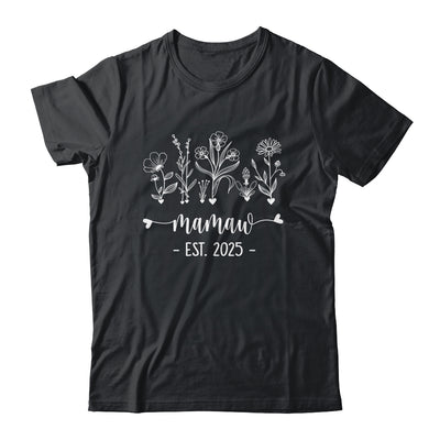 Promoted To Mamaw 2025 Pregnancy Announcement Floral Shirt & Tank Top | siriusteestore