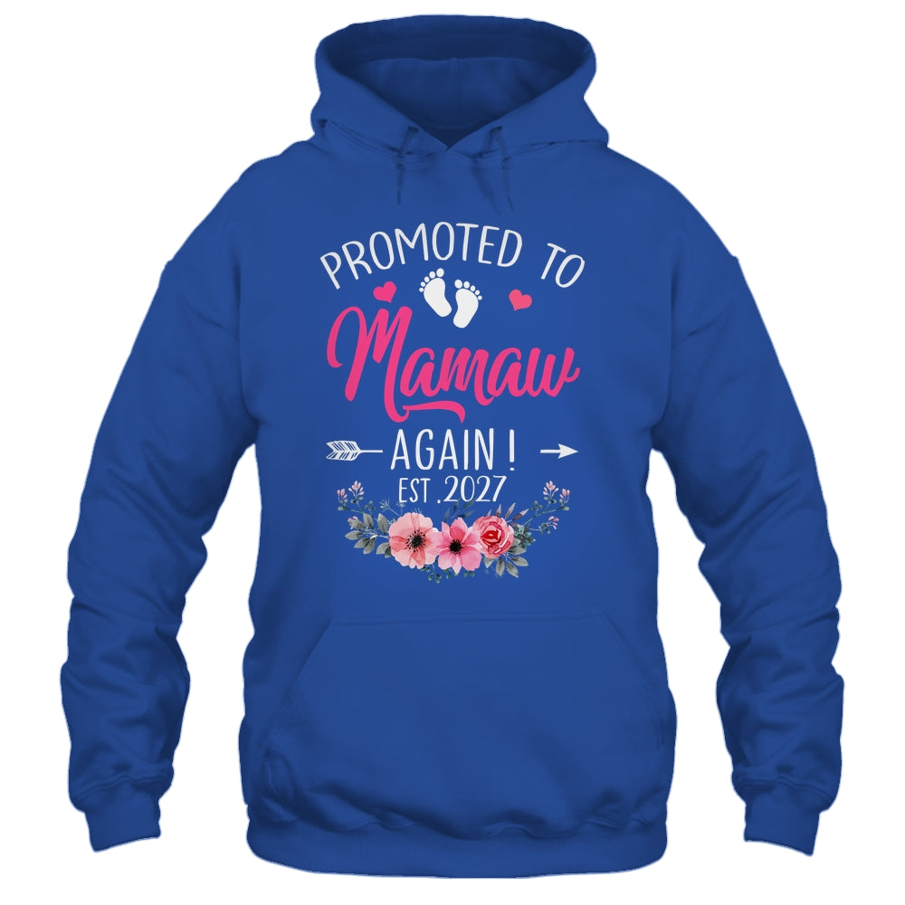 Promoted To Mamaw Again Est 2027 Mothers Day Shirt & Tank Top | siriusteestore