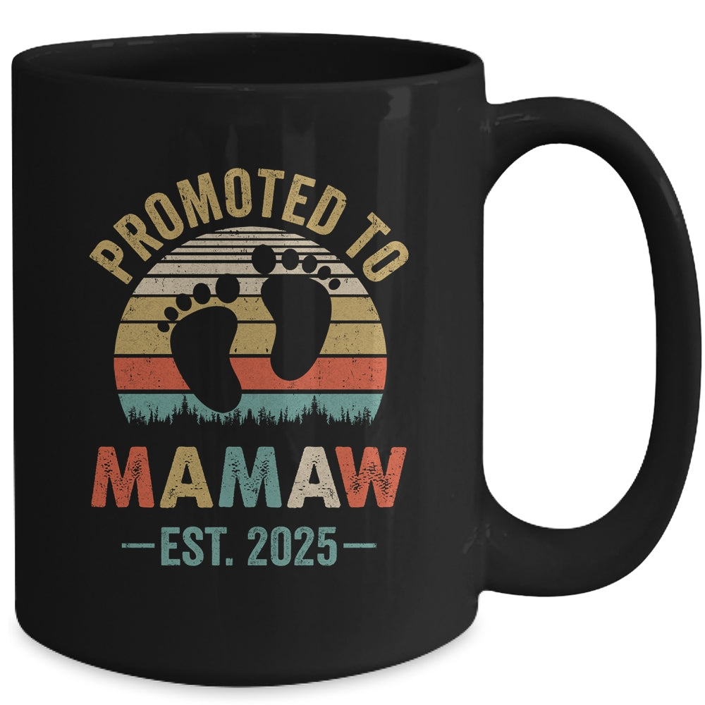 Promoted To Mamaw Est 2025 Mothers Day Vintage Mug | siriusteestore