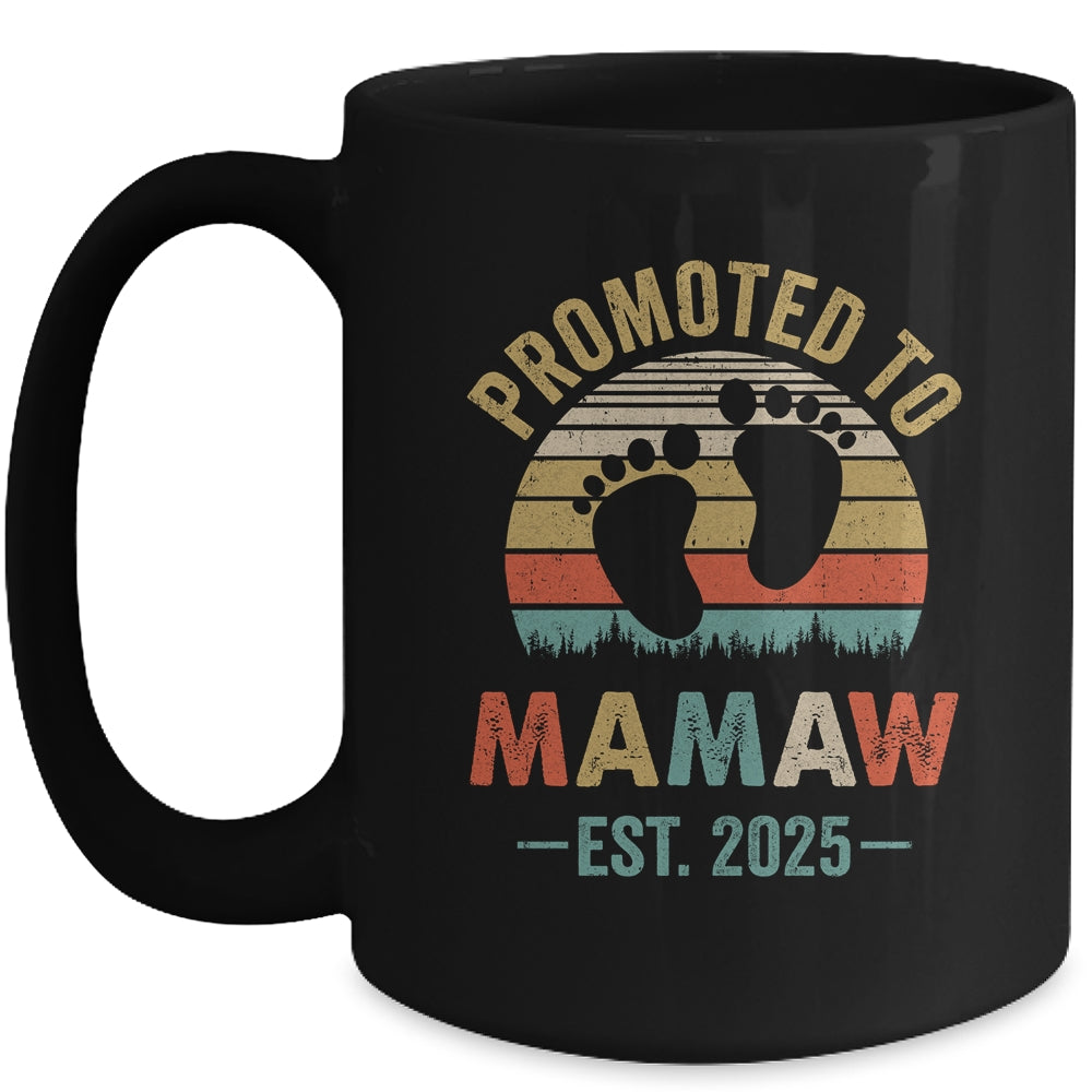 Promoted To Mamaw Est 2025 Mothers Day Vintage Mug | siriusteestore