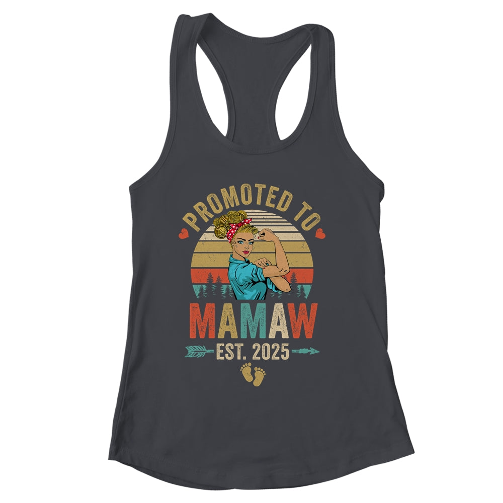 Promoted To Mamaw Est 2025 Retro First Time Mamaw Shirt & Tank Top | siriusteestore