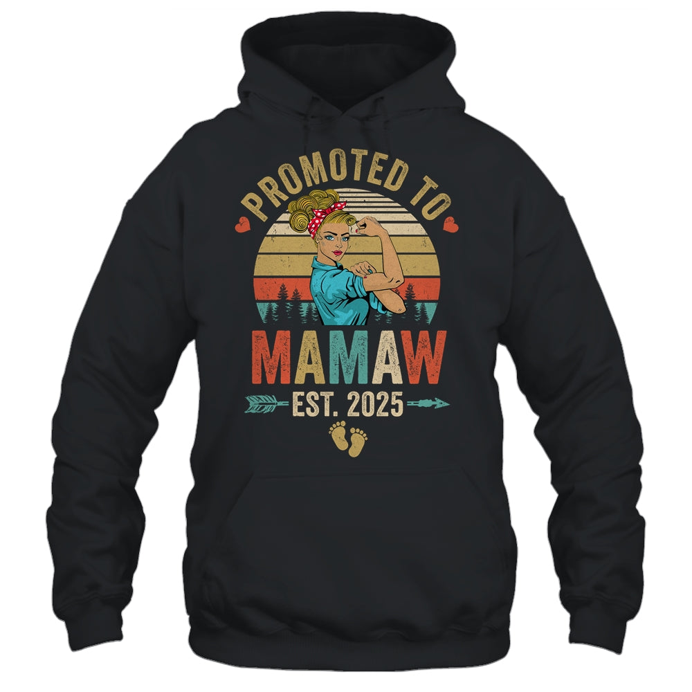 Promoted To Mamaw Est 2025 Retro First Time Mamaw Shirt & Tank Top | siriusteestore