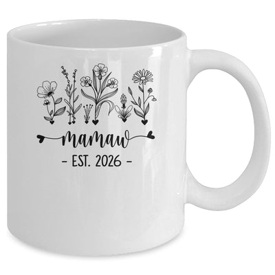 Promoted To Mamaw Est 2026 Pregnancy Announcement Flower Mug | siriusteestore