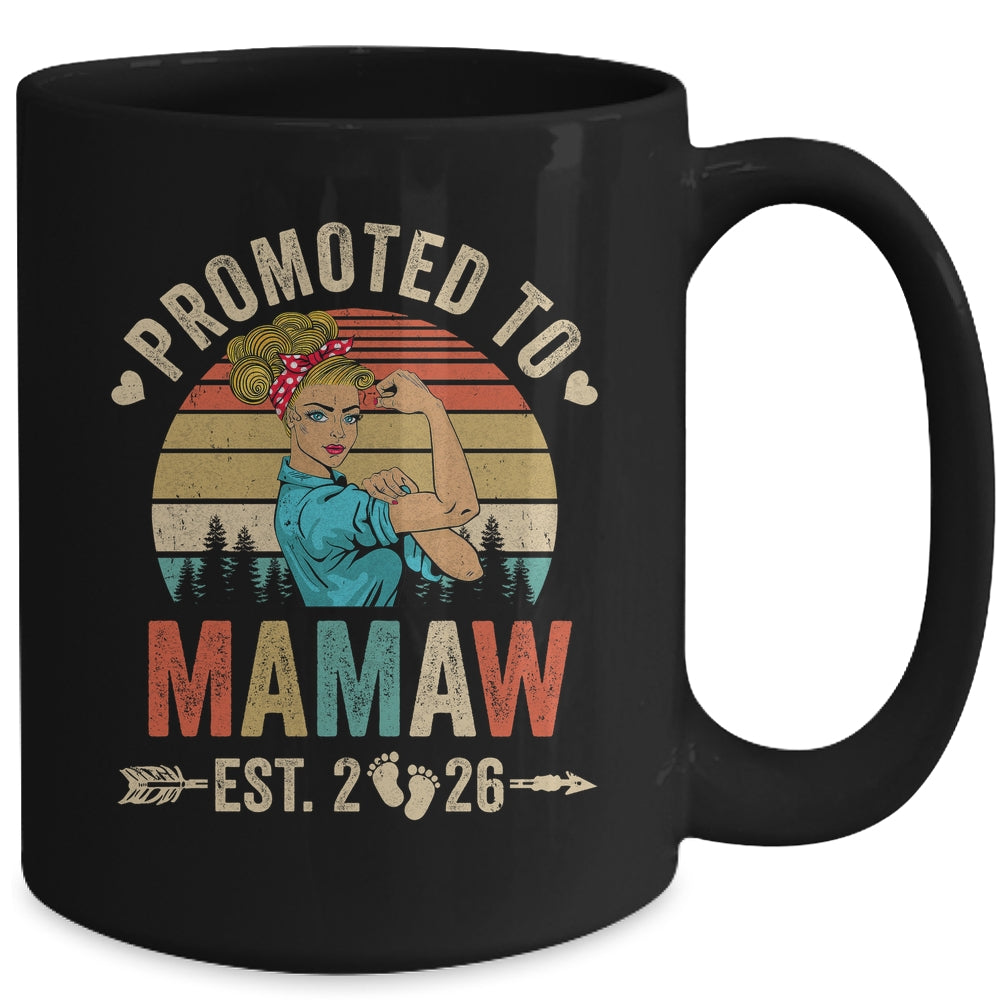 Promoted To Mamaw Est 2026 Retro First Time Mamaw Mug | siriusteestore
