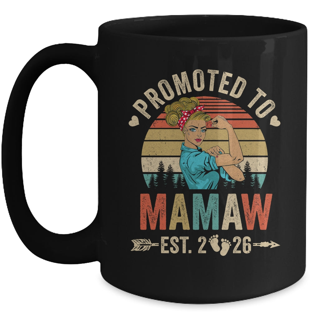 Promoted To Mamaw Est 2026 Retro First Time Mamaw Mug | siriusteestore